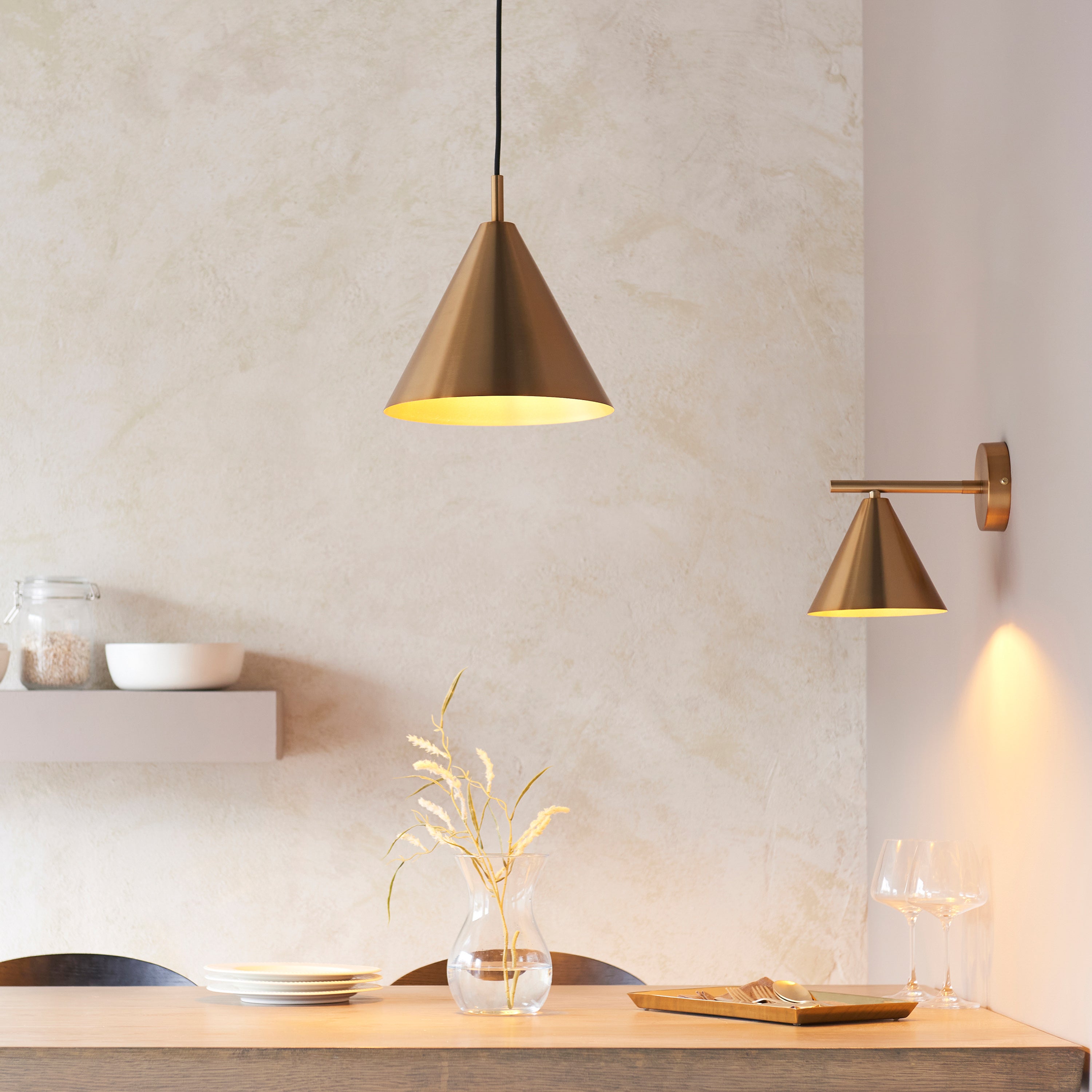 Ariana Antique Brass Wall Light